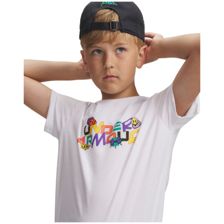 T-shirt fonctionnel enfant Under Armour UA B Patch Pack Wm SS White