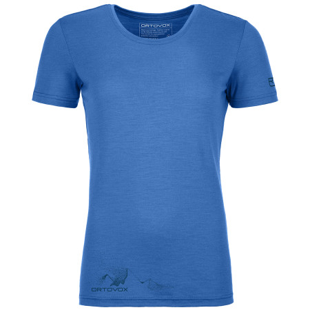 T-shirt femme Ortovox 185 Merino Logo Spray Ts W bleue sky blue