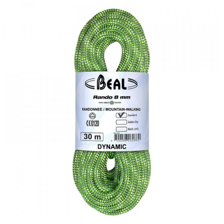 Corde d'escalade Beal Rando 8 mm (48 m) vert GREEN