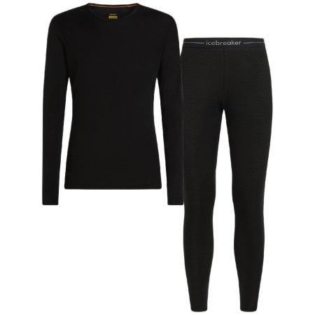 Ensemble fonctionnel homme Icebreaker M 175 Everyday LS Crewe and Leggings Set noir Black