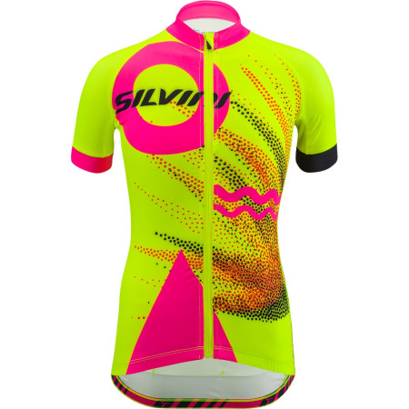 Maillot cyclisme enfant Silvini Tanaro jaune / rose NeonPink