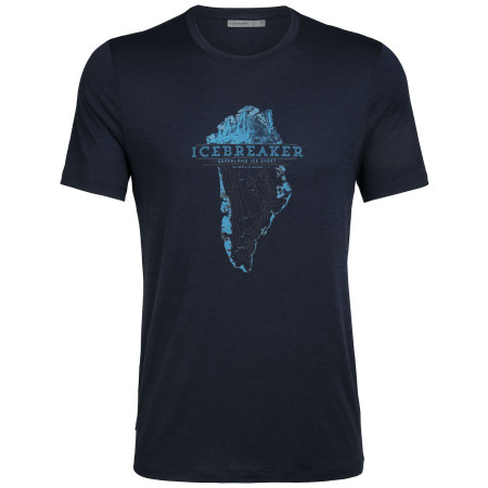 T-shirt homme Icebreaker SS Crewe Greenland Crest bleu foncé MidnightNavy