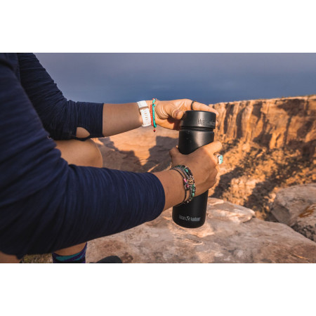 Bouteille en acier inoxydable Klean Kanteen Wide w/Wide Loop Cap - brushed stainless 800 ml