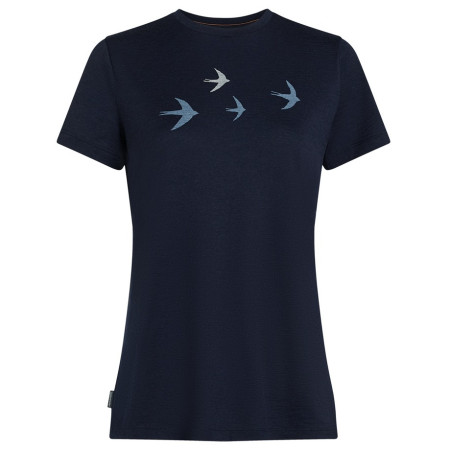 T-shirt femme Icebreaker Women Merino 150 Tech Lite SS Tee Bird Transit bleu foncé Midnight Navy