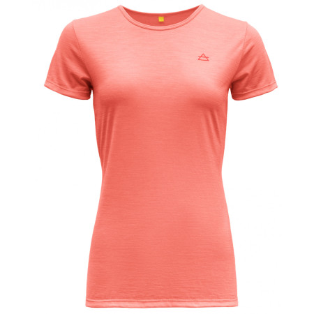 T-shirt femme Devold Valldal Woman Tee rouge Coral