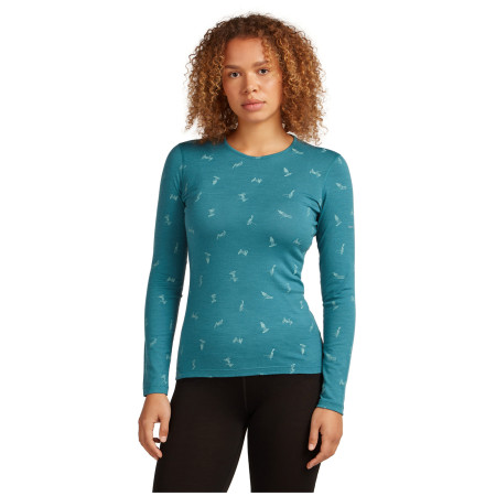 T-shirt fonctionnel femme Icebreaker Women Merino 200 Oasis LS Crewe Snow Day