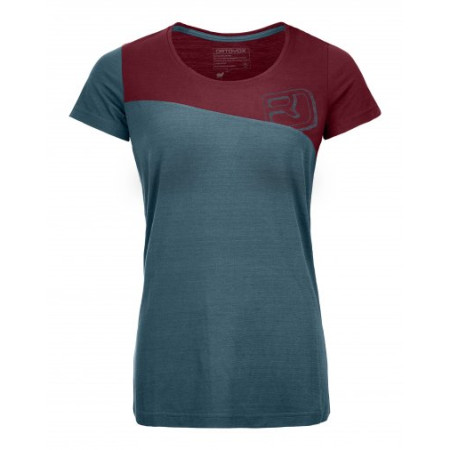 Sous-vêtements thermique femme Ortovox 150 Cool Logo T-Shirt bleue / rouge MidAqua
