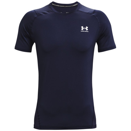 T-shirt homme Under Armour HG Armour Fitted SS bleu foncé MidnightNavy//White