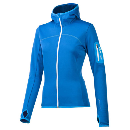 Sweat-shirt femme Ortovox Merino Fleece Hoody bleue BlueOcean