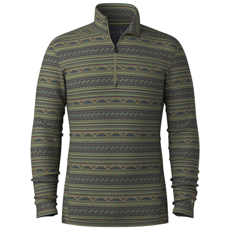 T-shirt fonctionnel homme Smartwool M Classic Thermal Merino Base Layer 1/4 Zip kaki foncé WINTER MOSS SUMMMIT SOUL