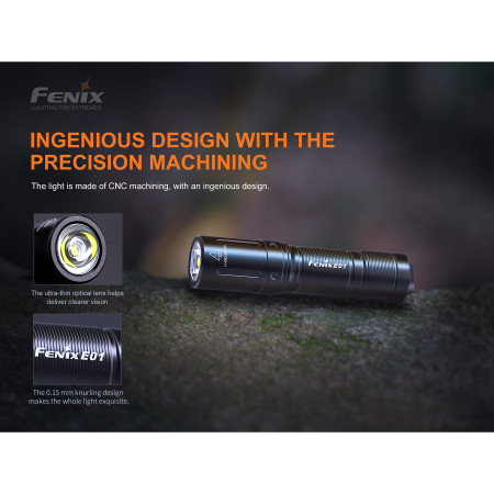 Lampe torche Fenix E01 V2.0 black