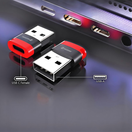 Adaptateur Swissten Dataguard With Data Blocking USB-A (Male) / USB-C (Female)