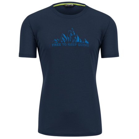 T-shirt homme Karpos Loma Print Jersey bleu foncé Outer Space/Indigo B./Tangerin