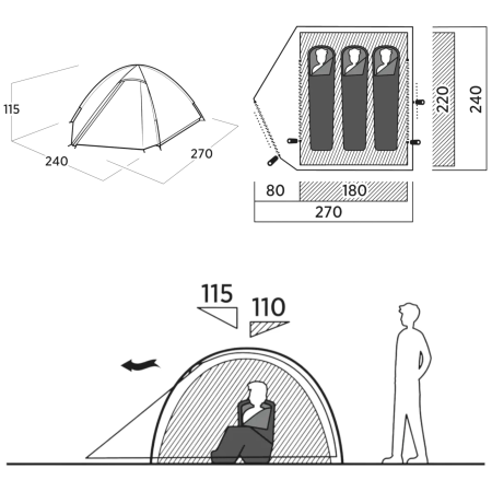 Tente de randonnée Easy Camp Rondane 3 II.