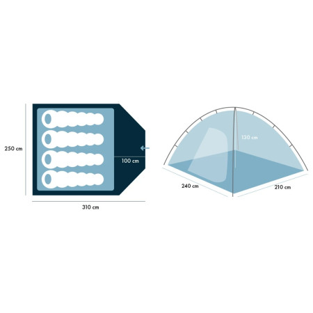 Tente Zulu Dome 4 Plus Black