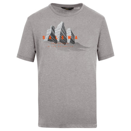 T-shirt homme Salewa Lines Graphic Dry M T-Shirt. gris / orange Heather Grey/