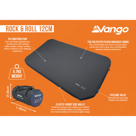 Matelas autogonflant Vango Rock & Roll 12cm