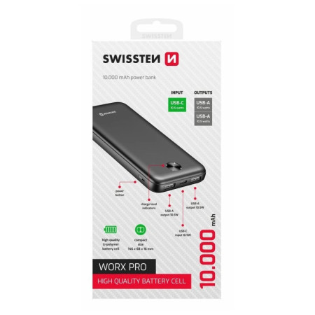 Banque d'énergie Swissten Worx Pro 10000 mAh