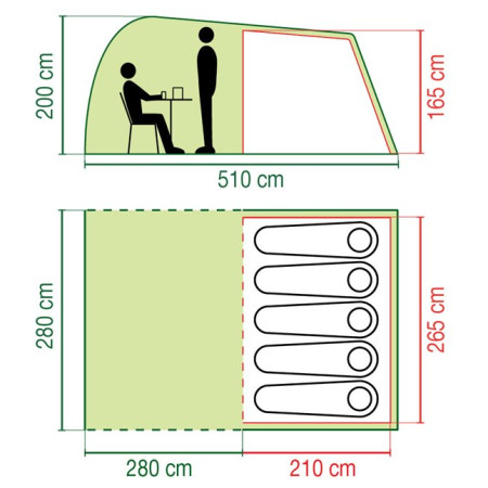 Tente familiale 5 personnes Coleman Waterfall 5 Deluxe