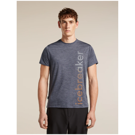 T-shirt fonctionnel homme Icebreaker Merino Blend 125 Cool-Lite™ Sphere SS Tee IB Vertical gris MIDNIGHT HTHR