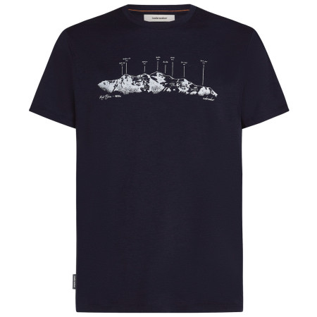 T-shirt homme Icebreaker Men Merino 150 Tech Lite SS Tee The Peaks bleu foncé Midnight Navy
