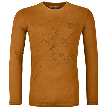 T-shirt homme Ortovox 185 Merino Tangram Ls M orange sly fox
