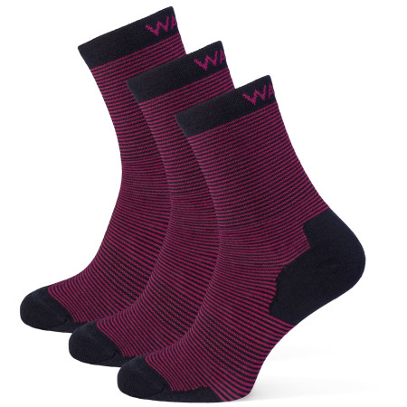 Chaussettes Warg Happy Merino W Mini Mix 3 pack noir / rose Black/Pink