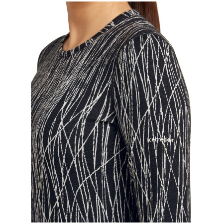 T-shirt fonctionnel femme Icebreaker Women Merino 260 Tech Vertex LS Crewe Delta Lines AOP
