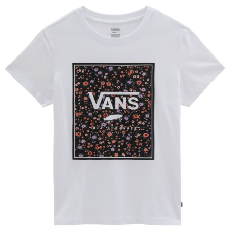 T-shirt femme Vans Wm Boxed In Rose Crew blanc White