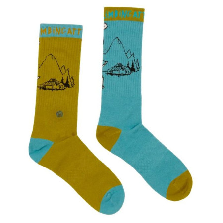 Chaussettes hautes E9 Odd Moka bleu / vert Assorted