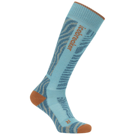 Chaussettes femme Icebreaker Women Merino Blend Ski+ Medium OTC Mountain Contour bleu clair Hydr/Trai/Atlan