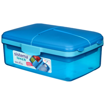 Boîte à goûter Sistema Lunche Quaddie 1,5 l bleue