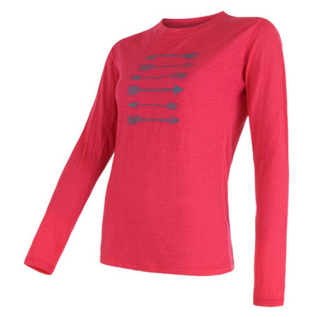 T-shirt femme Sensor Merino Wool PT Šípy dl.r. rose Magenta