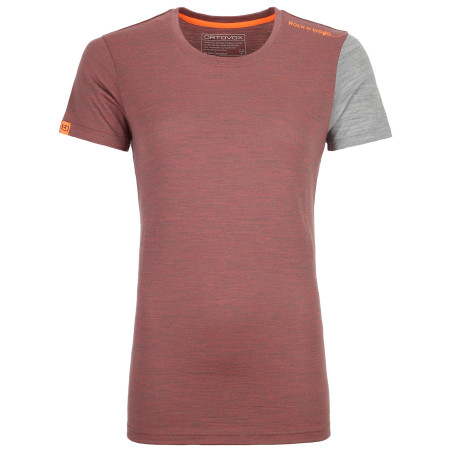T-shirt femme Ortovox 185 Rock'N'Wool Short Sleeve W rouge BlushBlend