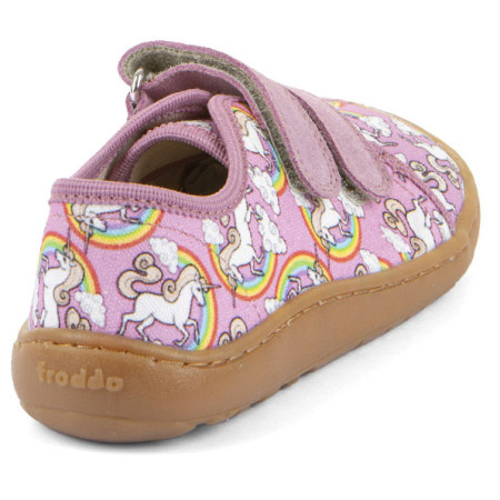 Baskets pour enfant Frodo Barefoot canvas White/Pink