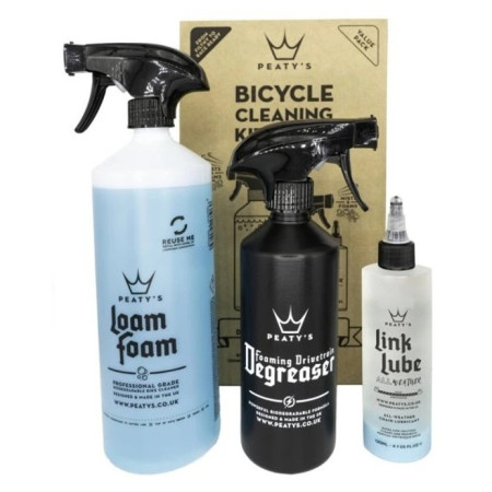 Kit nettoyage Peaty´s Gift Pack - Wash Degrease Lubricate noir / bleu