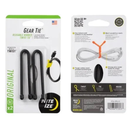 Fil de ligature Nite Ize Gear Tie 6" noir Černá