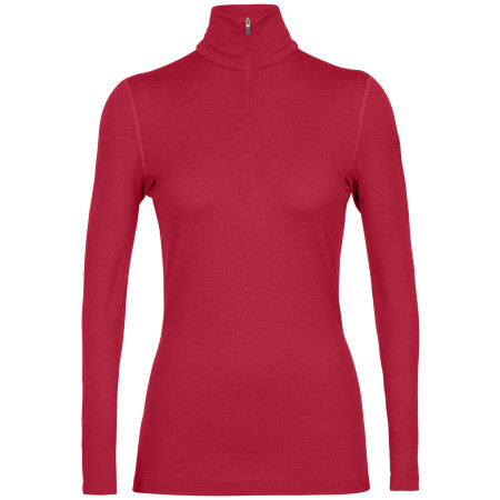 T-shirt fonctionnel femme Icebreaker 260 Tech LS Half Zip bordeau cherry