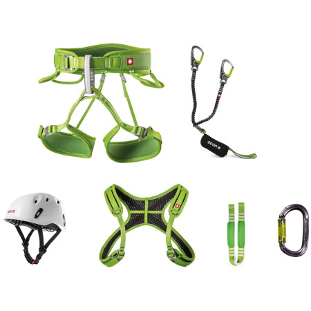 Kit via ferrata Ocún Via Ferrata Twist+Chest Pail Set green Green