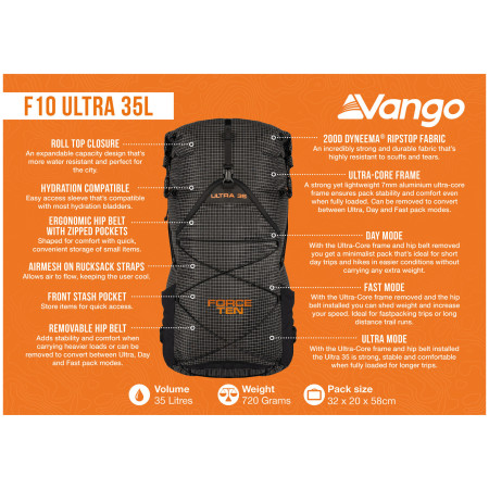Sac à dos randonnée Force Ten Ultra 35L