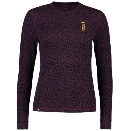 T-shirt fonctionnel femme Mons Royale Cascade Merino Flex 200 Ls Winter Leopard violet WinterLeopard