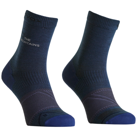 Chaussetttes en laine mérinos pour homme Ortovox Alpine Light Comp Mid Socks M bleu / gris Blue Nunatak
