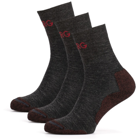 Chaussettes femme Warg Trek Merino 3-pack gris / rouge