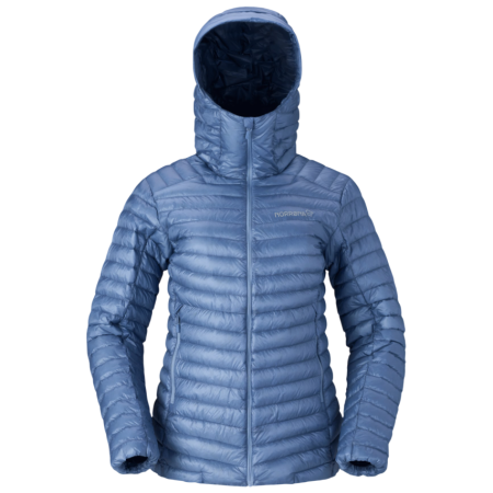 Doudoune femme Norrona trollveggen down800 super light Hood bleu Infinity