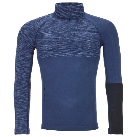 T-shirt homme Ortovox Merino Competition Zip Neck M bleue Nightblueblend