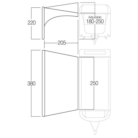 Abri Vango AirBeam Sky Canopy for Caravan & Motorhomes 2.5M