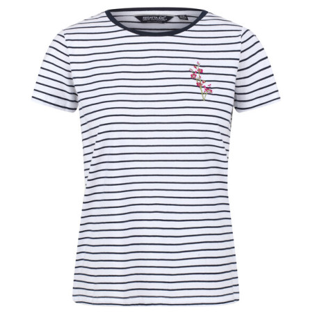T-shirt femme Regatta Odalis bleu / blanc Navy Stripe