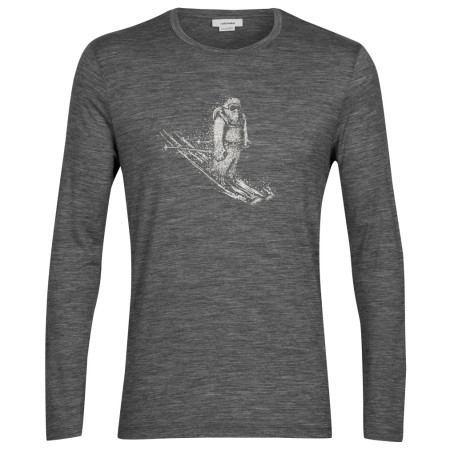 T-shirt homme Icebreaker Tech Lite II LS Tee Skiing Yeti girs gritstone heather