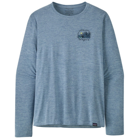 T-shirt homme Patagonia Cap Cool Daily Graphic Lands LS bleue Lost And Found: Steam Blue X-Dye