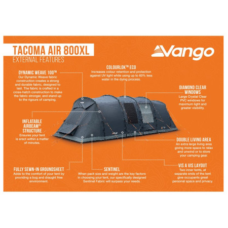 Tente familiale Vango Tacoma Air 800XL Package